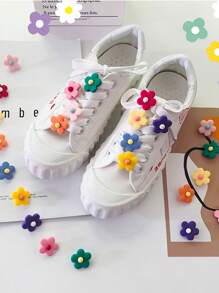 9 件彩色花卉鞋带饰物装饰纽扣，适用于 DIY 运动鞋、平底鞋、帆布鞋