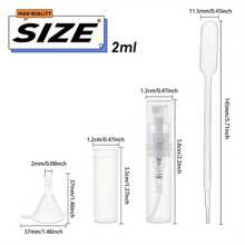 2ml 迷你塑料透明喷雾瓶，便携式漱口喷雾，带漏斗，适用于旅行香水和精油塑料泵 - 彩色 - 查看 2