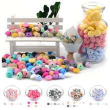 40/80/200/300 件硅胶算盘珠 - 鲜艳的混合颜色，散装隔珠，适合珠宝制作、DIY、手工配件 - 彩色 - 查看 2