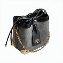 Bucket Bags Black Brown High-Grade Western Style One Shoulder Cross Body Bucket Bag - Brown - View 5