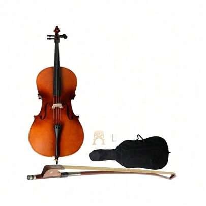 Karlhome 4/4 Acoustic Cello Case Bow Rosin