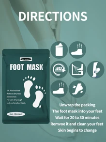 HEMEIEL 1/3/5/7 双装保湿足膜，适用于干燥、老化、皲裂的足部，保湿滋养足膜，男女通用，柔嫩足部护理，圣诞礼物 - 墨綠色 - 查看 6