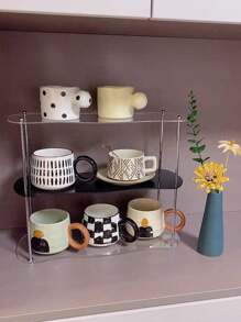 1pc Desktop Storage Rack Cup Holder With Highly Attractive Acrylic Detachable Perfume Display Stand For Handicrafts, Ins Style