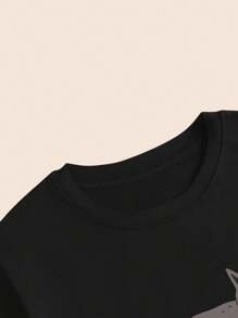 Kitten On Top Of A Book Printed T-Shirt Women's Casual Fashion Comfort Premium Short Sleeve Babylook Blouse - 所以 - 查看 5