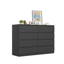 Modern Dresser For Bedroom,Storage Cabinet With 8 Drawers Handleless, Large Storage Capacity, Saving-Space, Furniture Organizer Room,For Living Room, Bedroom,Apartment - màu đen - Xem 6