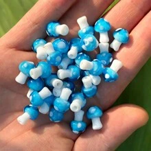 10入組紅色粉末蘑菇燈籠工藝玻璃散珠，DIY手工藝品珠寶製作配件，耳環，尺寸為10x13毫米和12x16毫米 - 10x13mm - 查看 10