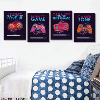1개 벽 예술 포스터 무테 현대적인 인기 게임 콘솔 게임 패드 홈 장식 캔버스 아트 프린트 및 포스터 벽 그림 보이 게임 침실 장식 그림 팝 선택적 프레임