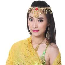XChangeFun 82.7in * 37.4in Chiffon Shinning Spot Hand Scarf Stage Dancewear Scarves Belly Dance Shawls Veils - Màu vàng - Xem 5