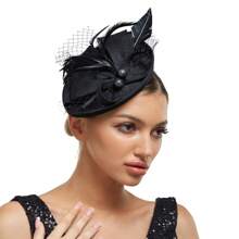 Luxurious & Charming Kentucky Derby Church Hat, Pearl Mesh Design With Bow, Makeup Ball Wedding Hair Accessory Headband For Women, Tiny Hats, Mini Fascinator, Mini Top Hat , Mini Cap, Head Piece, Rave Accessories