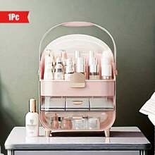 1 Hộp đựng mỹ phẩm chống bụi, Giá đựng đồ trang điểm bằng nhựa có ngăn kéo, 36 * 27 * 19 inch, Bố trí sản phẩm chăm sóc da di động, Thích hợp để sử dụng trên bàn trang điểm hoặc phòng tắm - Nhiều màu - Xem 7