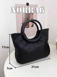 Túi Tote cầm tay tròn cổ điển cao cấp thiết kế độc đáo, Túi đeo chéo vai mềm thời trang Hàn Quốc dành cho nữ - màu đen - Xem 7