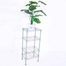 Rectangle Carbon Steel Metal Assembly 4-Shelf Storage Rack - White - View 4