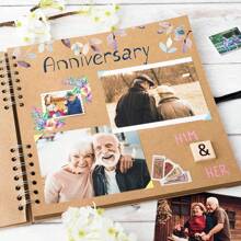 1 pieza Álbum de recortes de color caqui, 20 x 20 cm, 30 hojas/60 páginas de papel marrón en blanco, Álbum de recortes DIY, álbum con tapa dura, memo de papel kraft, viajes, regalo de cumpleaños y festividades