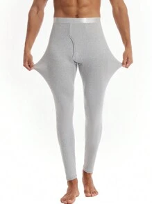 3 pièces Set de sous-vêtements extensibles thermiques pour hommes, comprenant un sous-pantalon de sport ajusté et élastique pour l'automne/l'hiver