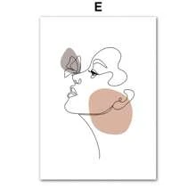 1pc Tranh vải Canvas Vẽ đường nét hoa Mặt Khối màu Trừu tượng Áp phích và bản in Nghệ thuật treo tường Hình ảnh Phòng khách Trang trí nhà Không có khung - Nhiều màu - Xem 20