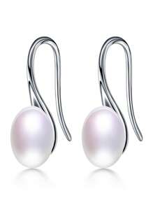 1 Đôi Hoa tai cao gót bằng bạc Sterling 925 ngọc trai đơn giản nhẹ sang trọng 8-9mm, phù hợp cho phụ nữ và các cặp đôi - Nhiều màu - Xem 12