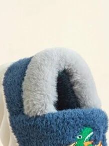 1 paar kinderen winter gesloten teen pantoffels, jongens warme binnenhuis pluche schoenen, voor Kerstmis