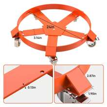 Ataucjin 55 加仑重型圆桶手推车，1250 磅容量圆桶手推车，带钢架 5 个旋转脚轮，适用于仓库圆桶搬运户外装饰