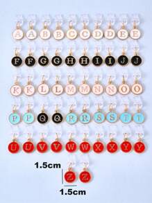 1pc White Electroplated Dust Plug Pendant With 26 English Alphabet On Both Sides, Compatible With Type C