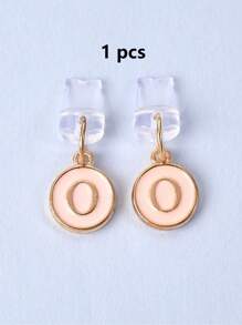 1pc White Electroplated Dust Plug Pendant With 26 English Alphabet On Both Sides, Compatible With Type C