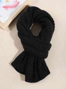 1pc Classic Unisex Plaid Scarf, All Seasons, Boyfriend Gift, Birthday Gift, Men Scarf, Warm Shawl, High-End Double-Sided, Korean Style, Ladies' Imitation Cashmere Colorful Scarf, Thick And Warm Casual - Black - View 6