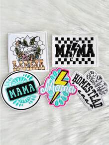 Miếng vá thêu hoa lưới sét MAMA Style, miếng vá dễ thương cho mũ lưỡi trai, áo khoác, quần áo và túi xách - Nhiều màu - Xem 1