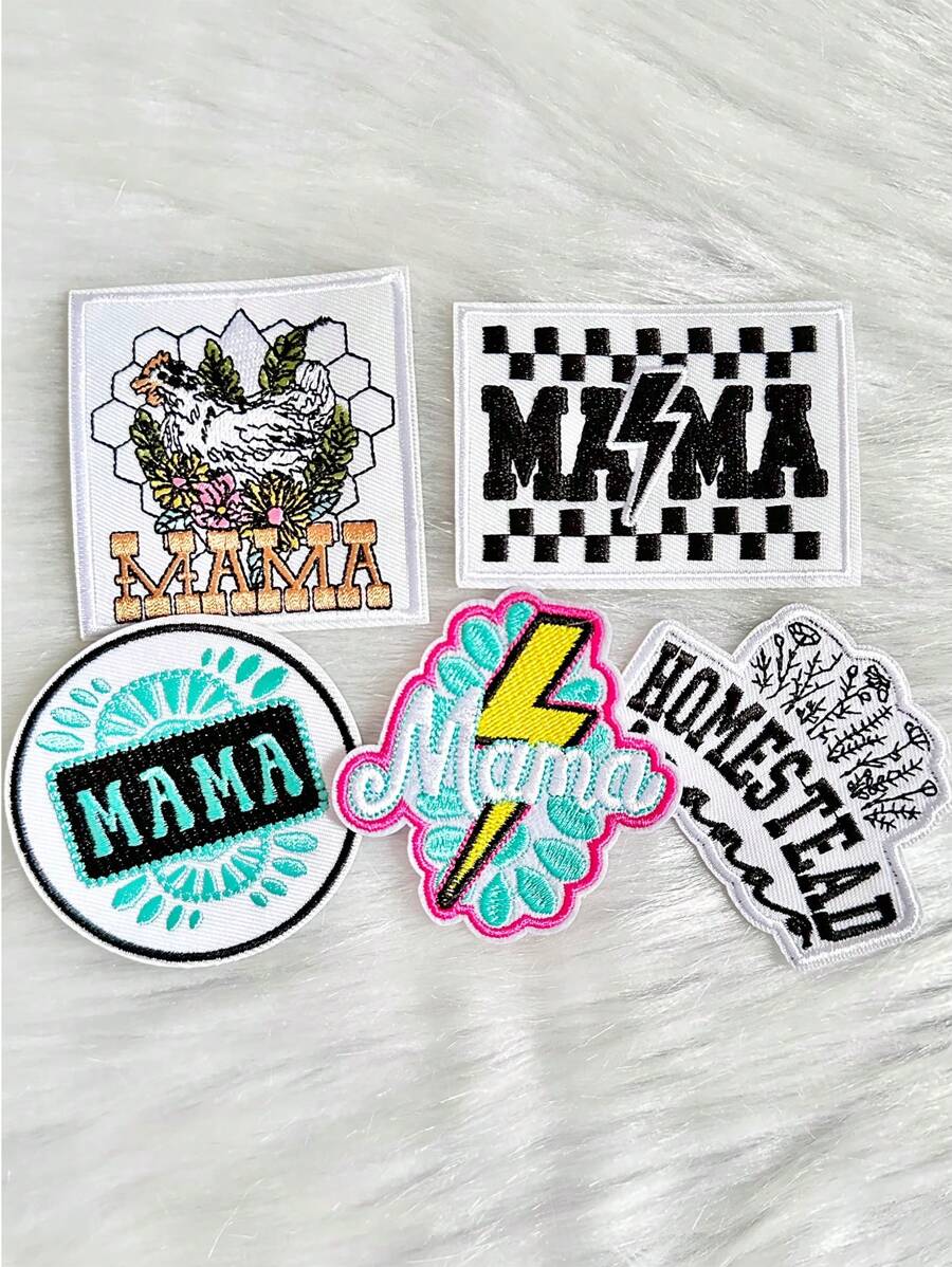 Miếng vá thêu hoa lưới sét MAMA Style, miếng vá dễ thương cho mũ lưỡi trai, áo khoác, quần áo và túi xách - Nhiều màu - Xem 1