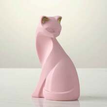 1 Pieza Estatua de gato negro y rosa, escultura geométrica de gato, figura de arte de animal, decoración del hogar, estatua de gato moderno, figura de animal de resina, escultura para el hogar, oficina, regalo - Multicolor - Ver 16