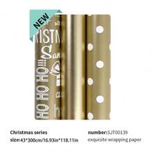 3 Rolls/Set Simple Golden Polka Dot Christmas Wrapping Paper Valentine's Day Birthday GiftWrapping Paper Set - Multicolor - View 3