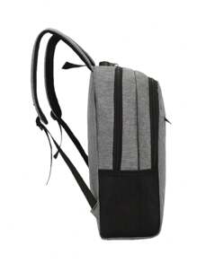 Mochila Antirrobo Casual Carga Usb Escolar Laptop 15.6 Plugadas 3 Piezas - Gris - Ver 9