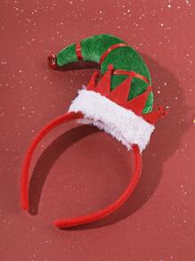 1 件圣诞绿色条纹天鹅绒帽子头带，1 件圣诞红色和绿色条纹小丑帽子头带，适合角色扮演的有趣帽子配饰 - 彩色 - 查看 3