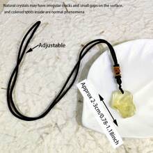 天然水晶黄水晶原石吊坠疗愈灵气女士男士珠宝项链玫瑰石英原石矿物标本优雅 DIY 礼物 - 1pc - 查看 11