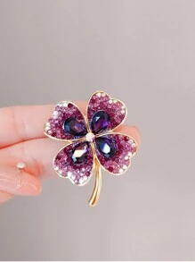 Exquisite & Shiny Clover Brooch For Women, Elegant & High-End Lapel Pin Accessory For Suit, New Arrival Valentines,Mom,Mother,Mother's Day,Gift