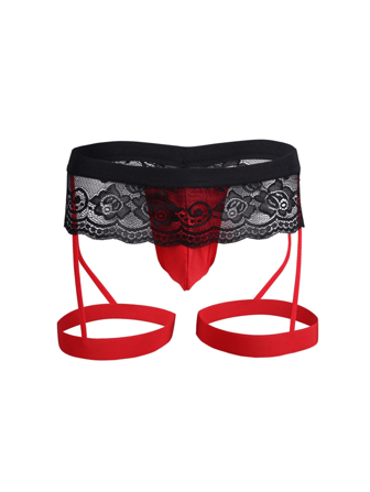 一件式情趣内衣男士圣诞蕾丝三点式情趣内衣
