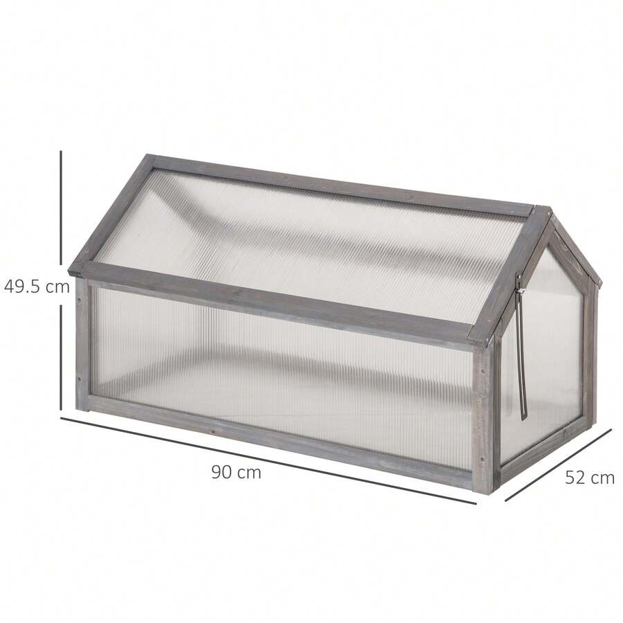 Outsunny Outsunny Wooden Cold Frame Garden Polycarbonate Greenhouse