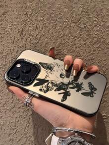 Cat 1pc 高档 TPU 手机保护壳，带蝴蝶图案，适用于 iPhone 和智能手机 - 彩色 - 查看 3