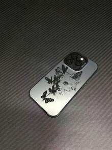 Cat 1pc 高档 TPU 手机保护壳，带蝴蝶图案，适用于 iPhone 和智能手机 - 彩色 - 查看 5