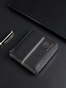 BATSIOE Ví nam phong cách doanh nhân đựng thẻ tín dụng có khóa kéo thiết kế chữ nổi cổ điển dành cho anh ấy quà tặng Giáng sinh quà tặng Lễ Tạ ơn quà tặng cổ điển dành cho nam giới - màu đen - Xem 4