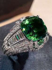 1 件经典方晶锆石戒指，适合女士婚礼订婚派对珠宝情人节礼物 - 1# - 查看 2