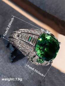 1 件经典方晶锆石戒指，适合女士婚礼订婚派对珠宝情人节礼物 - 1# - 查看 4