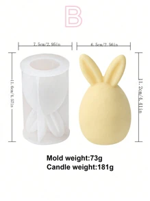 Khuôn nến silicon hình thỏ Phục sinh 3D đầu thỏ không mặt Xà phòng thơm Khuôn nhựa thạch cao Vật dụng làm nến Trang trí nhà cửa - trắng - Xem 8
