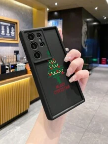1 ốp lưng điện thoại chống rơi hình cây thông Noel, tương thích với Apple/Galaxy/Infinix/Redmi/OPPO/VIVO/Realme/MOTO/Honor/, phiên bản quốc tế, không phải phiên bản nội địa. - màu đen - Xem 3