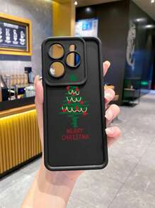 1 ốp lưng điện thoại chống rơi hình cây thông Noel, tương thích với Apple/Galaxy/Infinix/Redmi/OPPO/VIVO/Realme/MOTO/Honor/, phiên bản quốc tế, không phải phiên bản nội địa. - màu đen - Xem 4