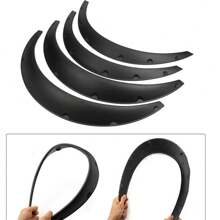 4Pcs 89CM Universal Flexible Cars Body Fende Flares Extension Wide Wheel Arches - Black - View 5
