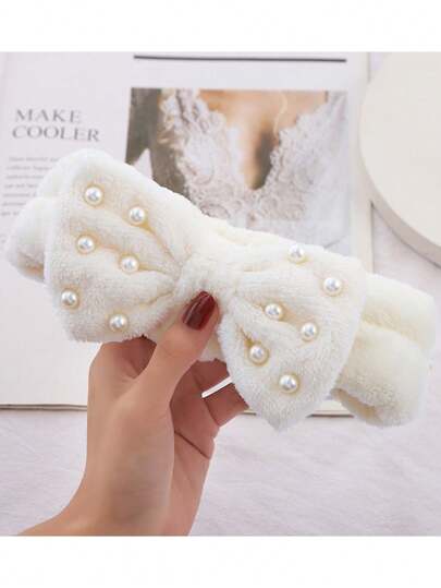 1pc, Women's Soft Microfiber Bow Headband, Bathroom Hair Accessories - Perfect For Makeup, Skin Care And Face Washing - Ideal Bathroom Accessories And Gifts Home Bathroom Decor Fall Decor Back To School