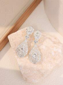 1 Pair Elegant Moroccan Stylish Women Earrings, Vintage Bride Imitation Gold Imitation Silver Earrings, Women Holiday Ramadam Essential Ear Pendant Earrings - Earrings - View 16
