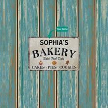 Gepersonaliseerd bakkerijbord - Gepersonaliseerde metalen wanddecoratie, geschikt voor thuis bakken, cakes, koekjes en taarten - Perfect cadeau voor bakkers, 12x8 inch