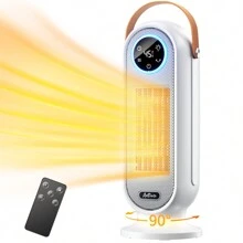 coldSky Space Heaters For Indoor Use, 16 Inch Portable Electric Heater For Office, 1500W Fast Heating Space Heater With Thermostat, 90°Oscillation, 12H Timer, Remote - 美規A型插(110-127V) - 查看 11