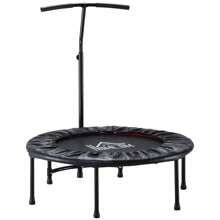 HOMCOM 40'' Fitness Trampoline With Adjustable Handle, Rebounder Trampoline Mini Jumper For Indoor Exercise Workout, Support Up To 100kg - Black - View 2