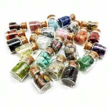 9 件/包 2.2x3cm 或 2.2x4cm 带塞玻璃瓶，用于漂流、许愿、糖果储存、水晶和砾石装饰 - 彩色 - 查看 4